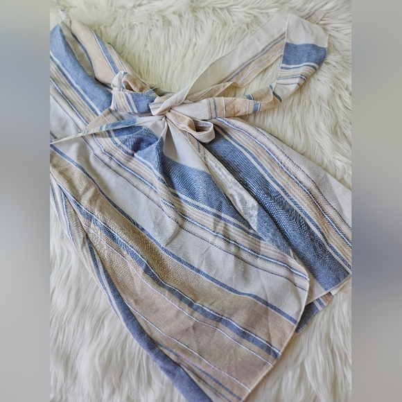 Striped Blue and Tan Dress Small - Picture 2 of 5